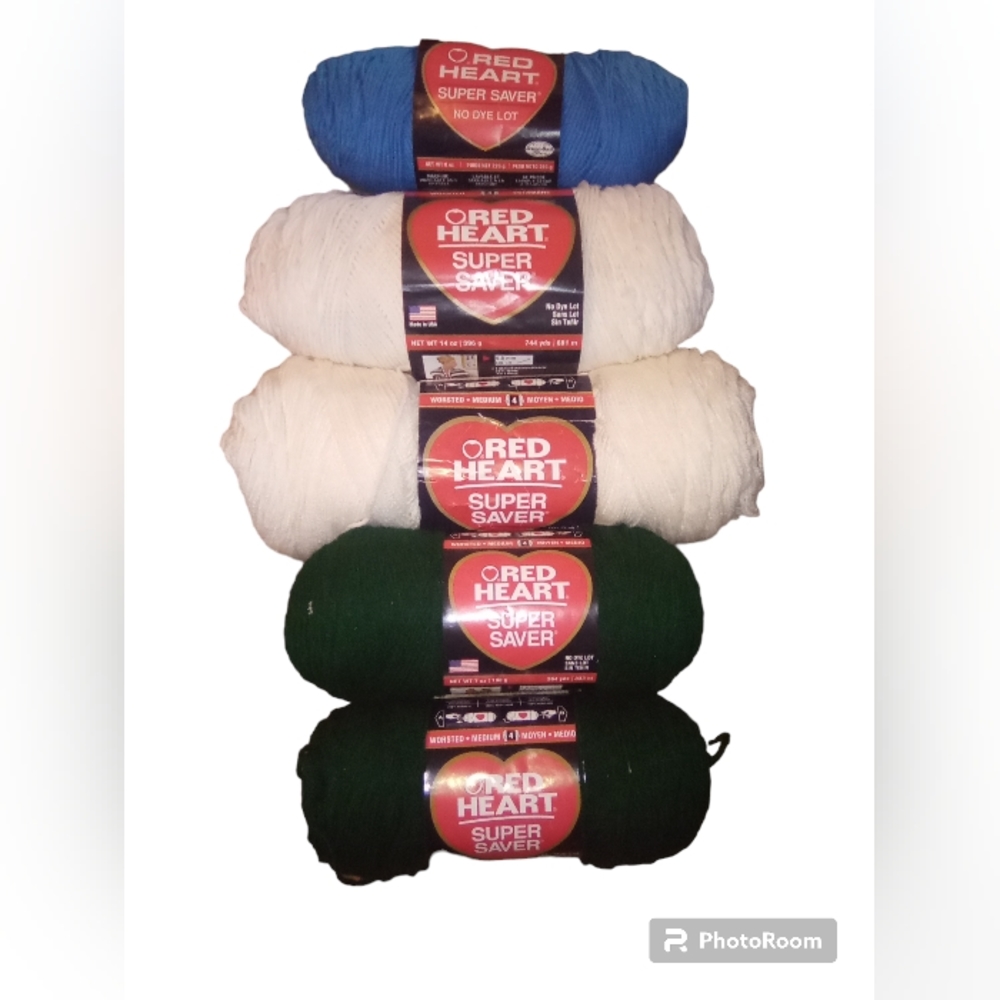Red Heart Yarn Lot of 5